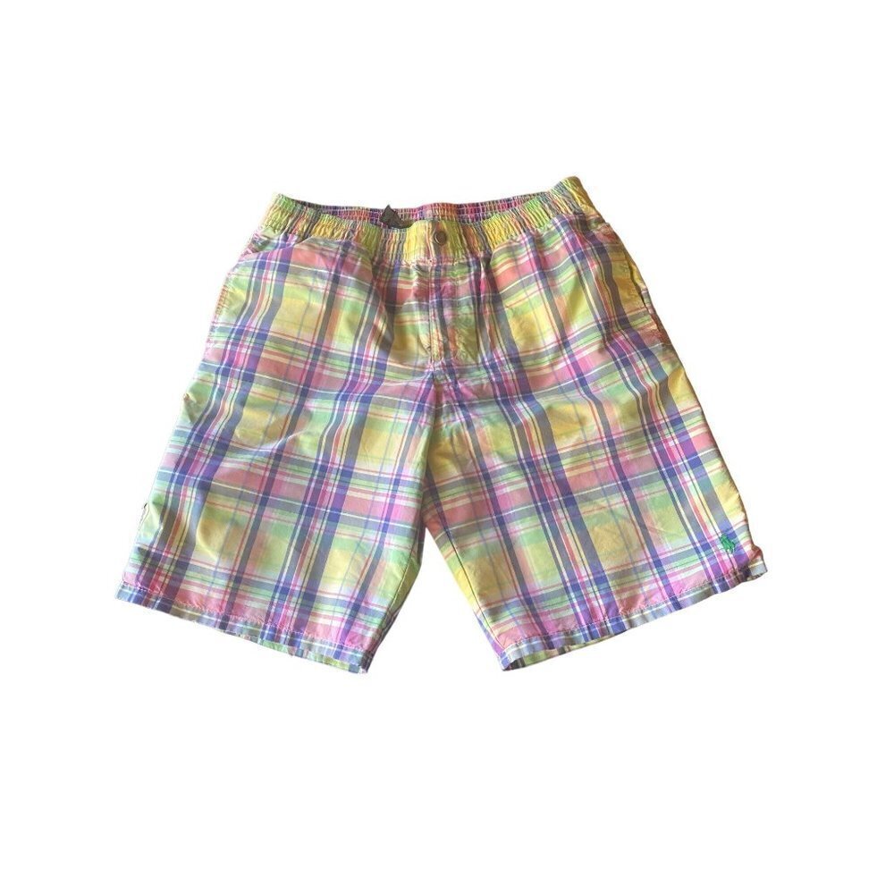 Polo Ralph Lauren Pastel Plaid Swim Trunks Shorts Size Large
